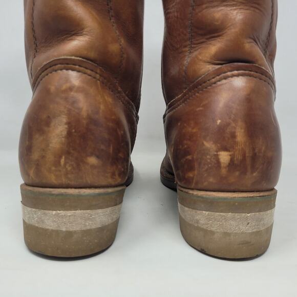 VTG Red Wing Boots 8B Pecos Western Brown Leather Safety Toe Work Nailseat 2265 - Picture 9 of 15